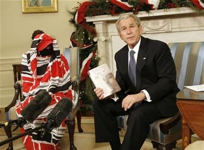 Dr Halima Bashir with the previous president of USA George W. Bush, White house