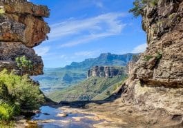The mountain of Drakensberg :range between Kwa Zulu Natal of South Africa and the inland mountain kingdom of Lesotho